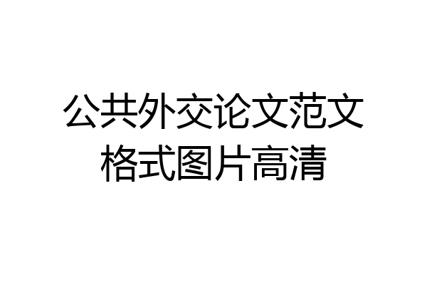 公共外交论文范文格式图片高清