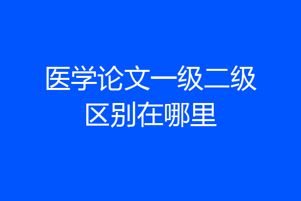 医学论文一级二级区别在哪里