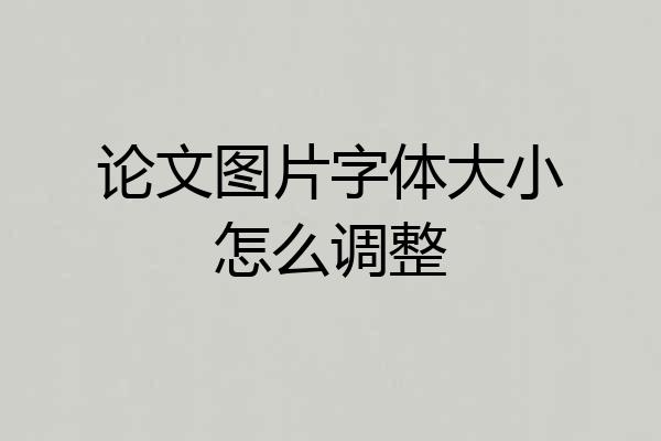 论文图片字体大小怎么调整