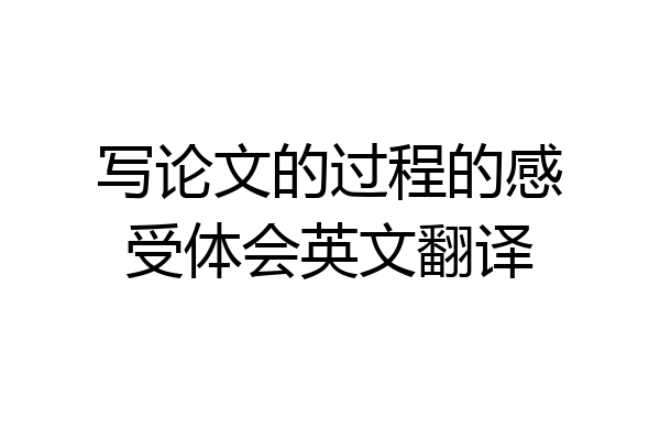 写论文的过程的感受体会英文翻译
