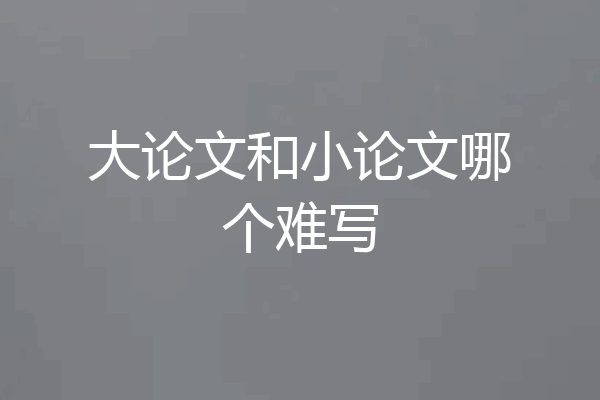 大论文和小论文哪个难写