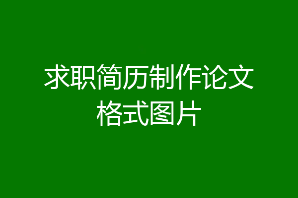 求职简历制作论文格式图片