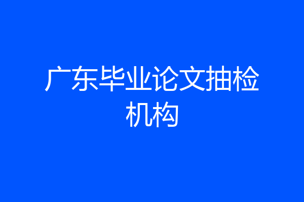 广东毕业论文抽检机构