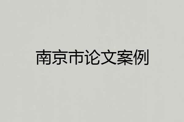 南京市论文案例