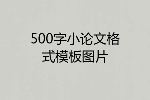 500字小论文格式模板图片