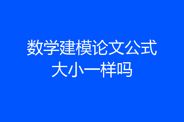 数学建模论文公式大小一样吗