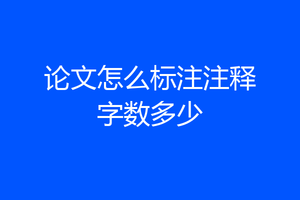 论文怎么标注注释字数多少