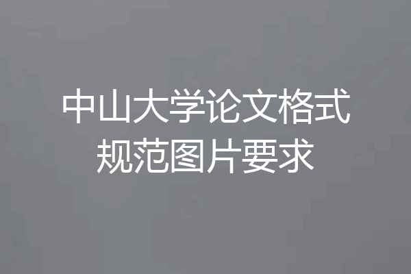 中山大学论文格式规范图片要求