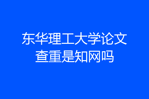 东华理工大学论文查重是知网吗