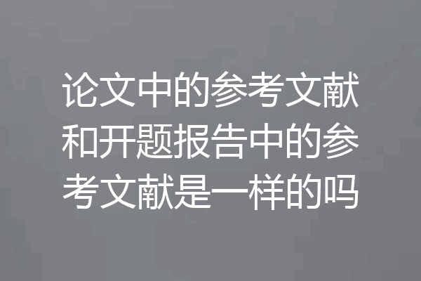 论文中的参考文献和开题报告中的参考文献是一样的吗