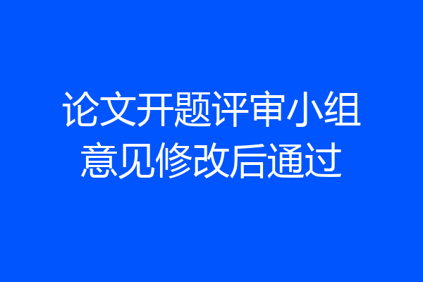 论文开题评审小组意见修改后通过