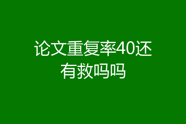 论文重复率40还有救吗吗