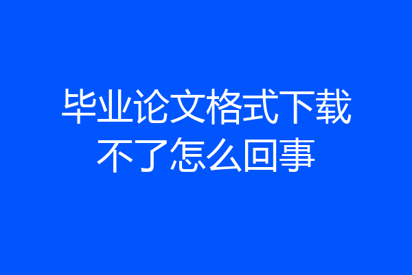 毕业论文格式下载不了怎么回事