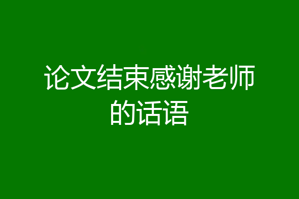 论文结束感谢老师的话语