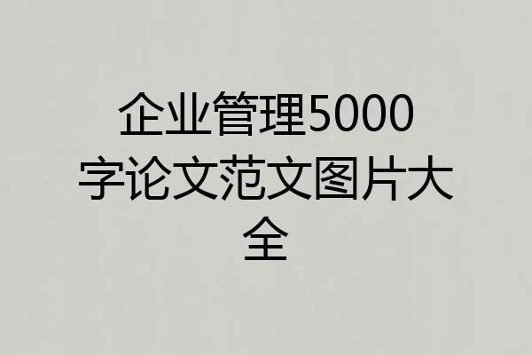 企业管理5000字论文范文图片大全