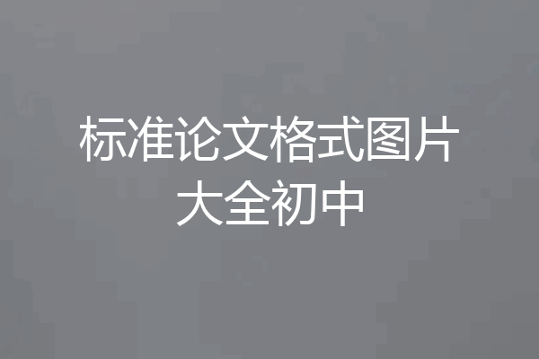 标准论文格式图片大全初中