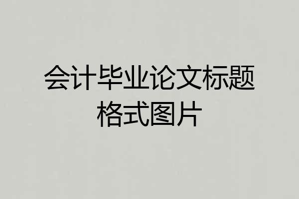 会计毕业论文标题格式图片