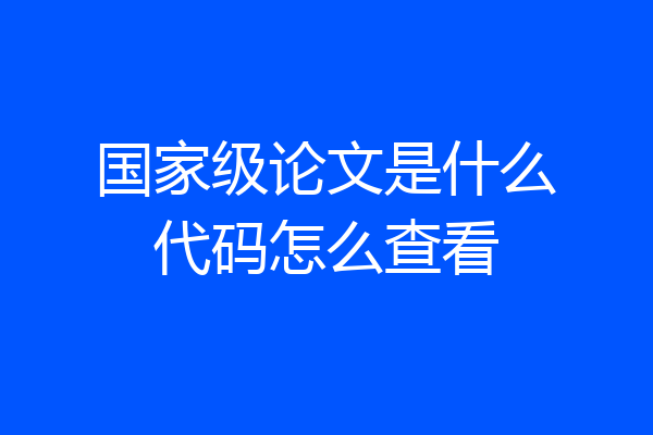 国家级论文是什么代码怎么查看
