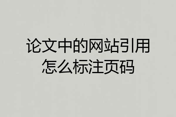 论文中的网站引用怎么标注页码