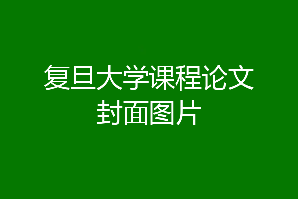 复旦大学课程论文封面图片