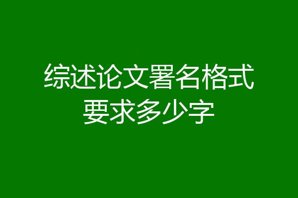 综述论文署名格式要求多少字
