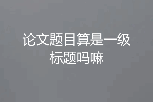 论文题目算是一级标题吗嘛
