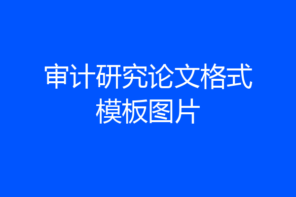 审计研究论文格式模板图片
