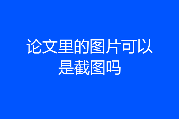 论文里的图片可以是截图吗
