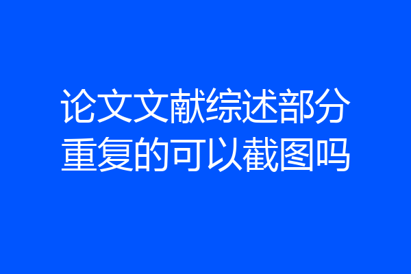论文文献综述部分重复的可以截图吗