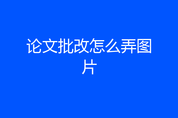 论文批改怎么弄图片