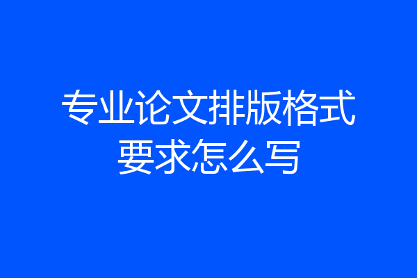 专业论文排版格式要求怎么写