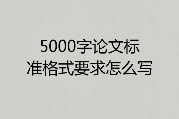 5000字论文标准格式要求怎么写
