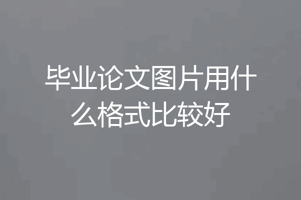 毕业论文图片用什么格式比较好