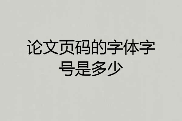 论文页码的字体字号是多少