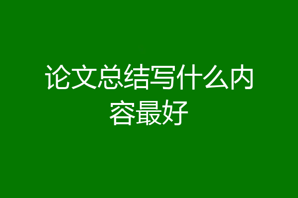 论文总结写什么内容最好