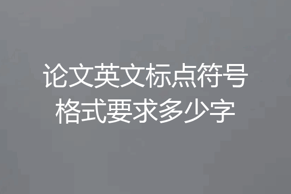 论文英文标点符号格式要求多少字