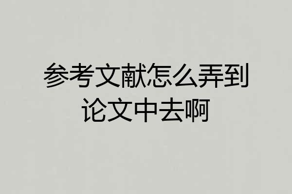 参考文献怎么弄到论文中去啊