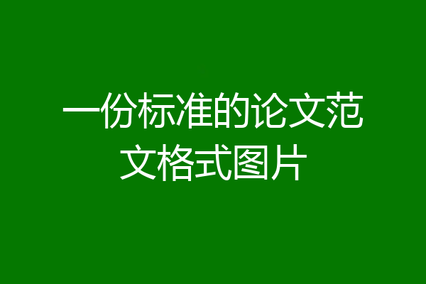 一份标准的论文范文格式图片