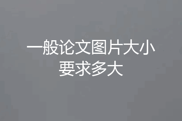 一般论文图片大小要求多大