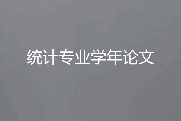 统计专业学年论文