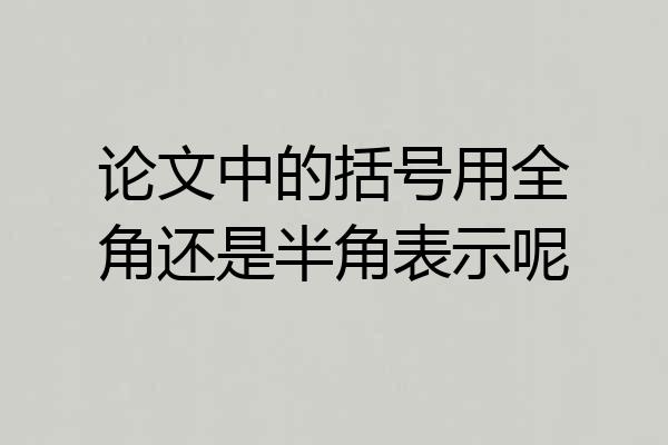 论文中的括号用全角还是半角表示呢