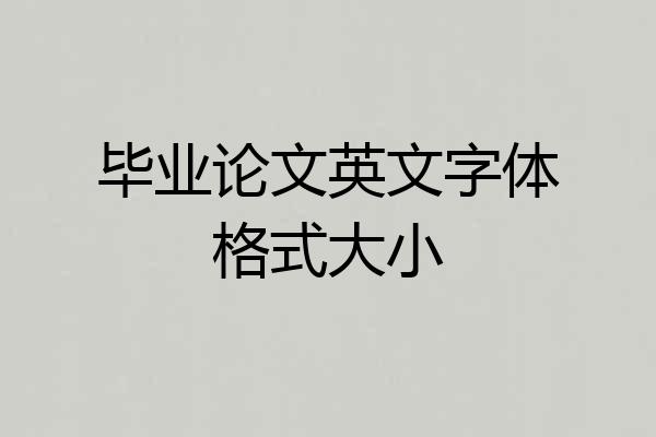 毕业论文英文字体格式大小