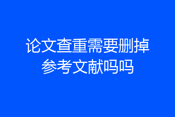 论文查重需要删掉参考文献吗吗