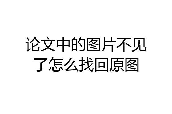 论文中的图片不见了怎么找回原图