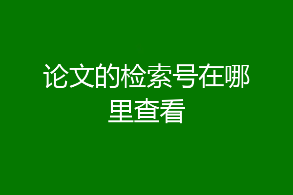 论文的检索号在哪里查看
