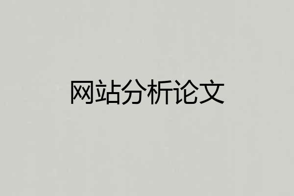 网站分析论文