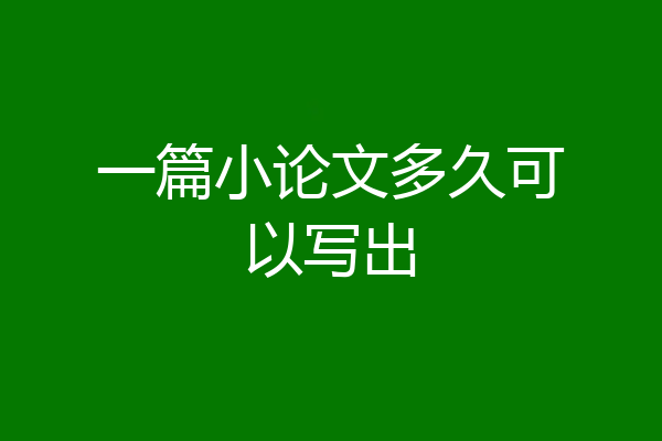 一篇小论文多久可以写出