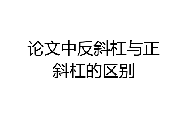 论文中反斜杠与正斜杠的区别