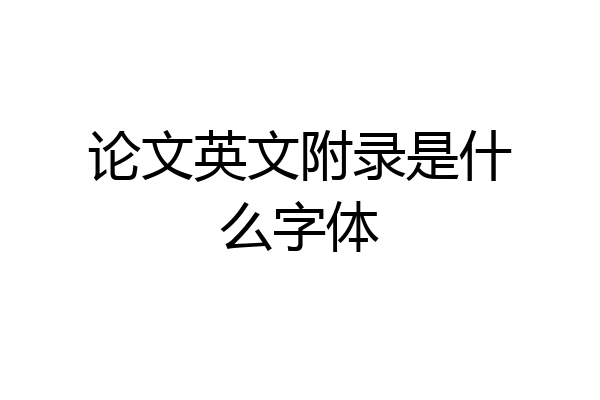 论文英文附录是什么字体