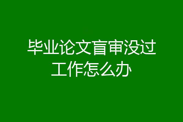 毕业论文盲审没过工作怎么办